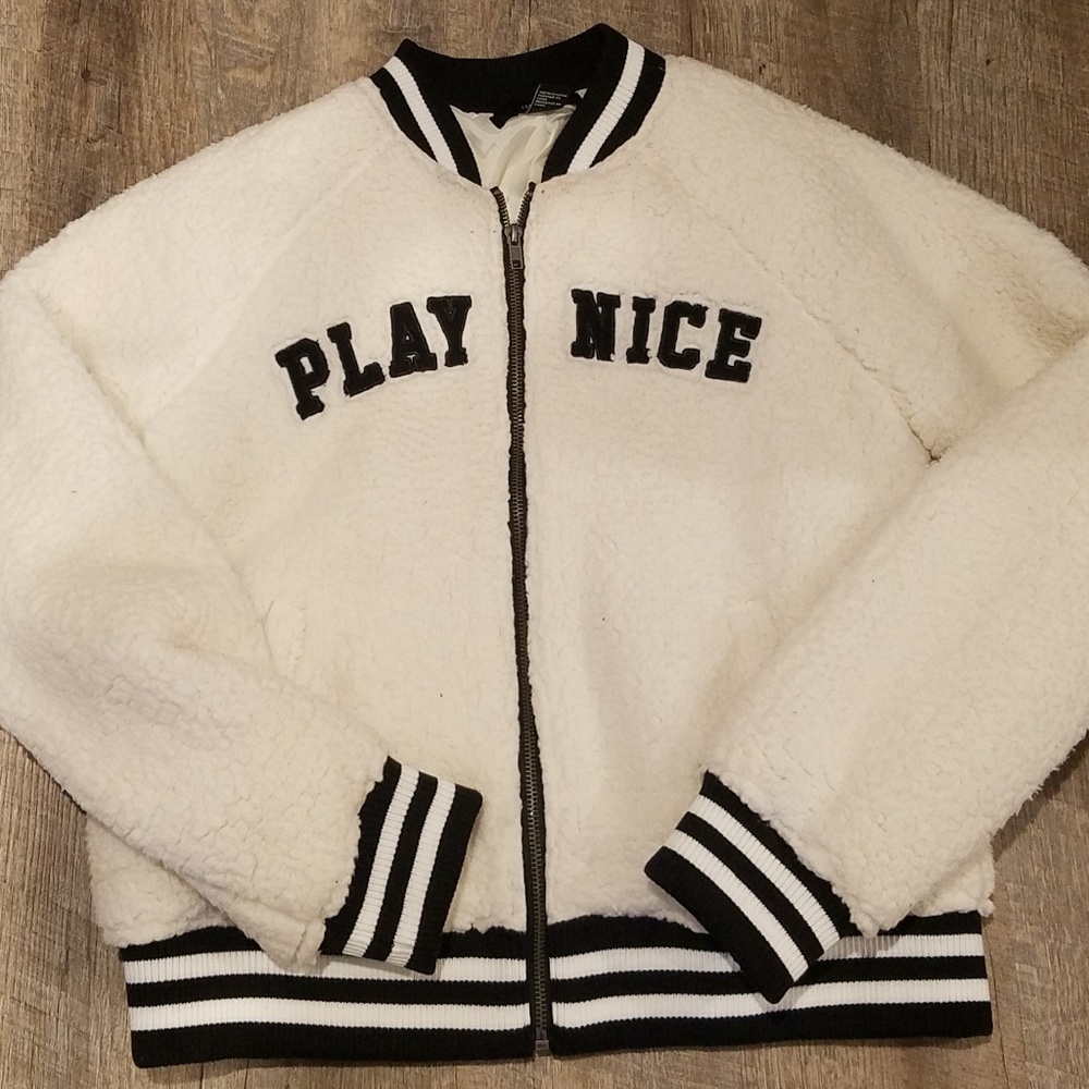 White baseball style jacket